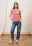 T-shirt a righe con cuore - BIANCO/ROSSO