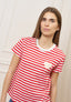 T-shirt a righe con cuore - BIANCO/ROSSO