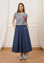 T-shirt a righe con cuore - BIANCO/BLU