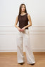 Top in pizzo stretch - MARRONE