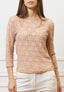 T-shirt in pizzo stretch maniche trequarti - CIPRIA