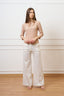 T-shirt in pizzo stretch maniche trequarti - CIPRIA