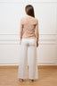 T-shirt in pizzo stretch maniche trequarti - CIPRIA