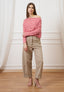T-shirt scatola in jersey a righe - AVORIO/ROSSO