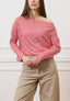 T-shirt scatola in jersey a righe - AVORIO/ROSSO