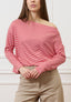 T-shirt scatola in jersey a righe - AVORIO/ROSSO
