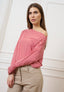 T-shirt scatola in jersey a righe - AVORIO/ROSSO
