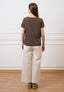 T-shirt taschino con rouches - MARRONE