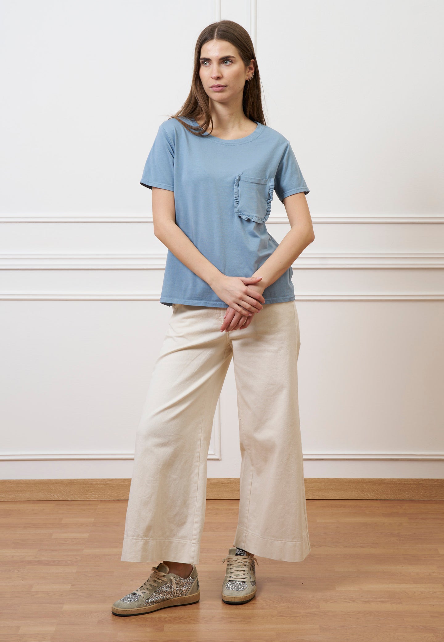 T-shirt taschino con rouches - C.ZUCCHERO