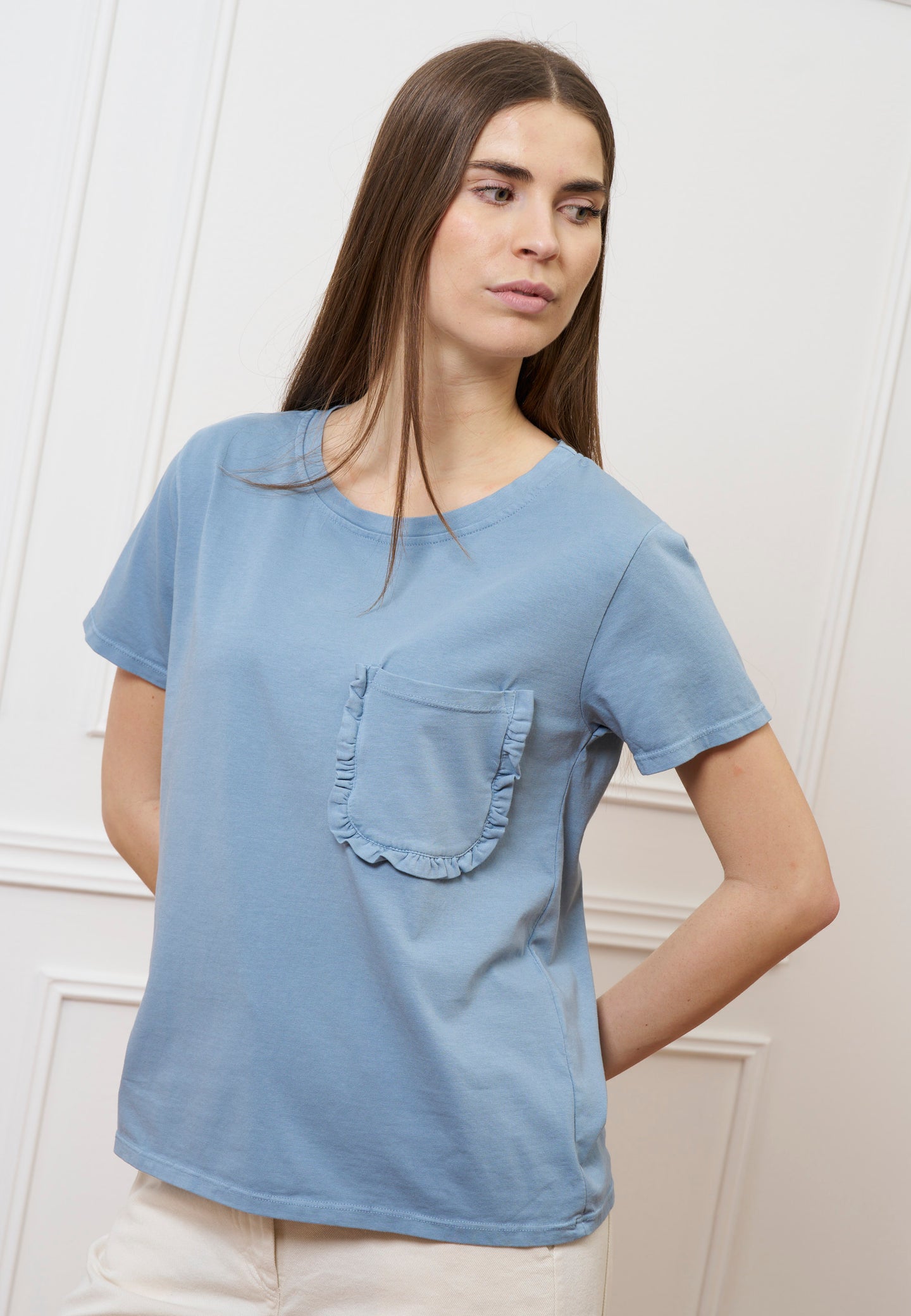 T-shirt taschino con rouches - C.ZUCCHERO