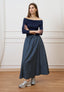 T-shirt spalle scoperte in jersey elasticizzato - BLU