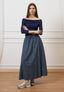 T-shirt spalle scoperte in jersey elasticizzato - BLU