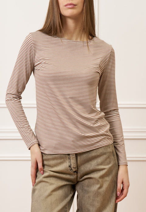 T-shirt a righe bicolore