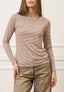 T-shirt a righe bicolore - AVORIO/TABACCO