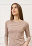 T-shirt a righe bicolore - AVORIO/TABACCO