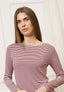 T-shirt a righe bicolore - BORDEAUX/PANNA