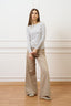 T-shirt a righe con maniche lunghe - AVORIO/AVIO
