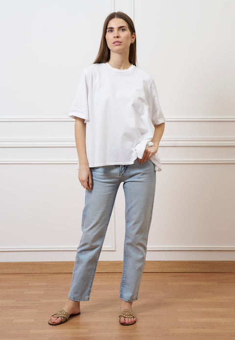 T-shirt svasata - BIANCO