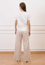 T-shirt tasca macramè con frange - AVORIO