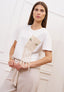 T-shirt tasca macramè con frange - AVORIO