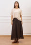 T-shirt con applicazione fiore crochet - BEIGE