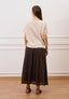 T-shirt con applicazione fiore crochet - BEIGE