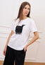 T-shirt con cagnolino frange - BIANCO