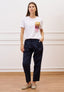 T-shirt con taschino frange colorate - BIANCO