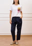 T-shirt con taschino frange colorate - BIANCO