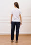T-shirt con taschino frange colorate - BIANCO