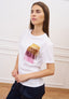 T-shirt con taschino frange colorate - BIANCO