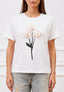 T-shirt fiori con applicazioni - AVORIO
