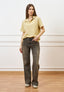T-shirt polo a righe - GIALLO