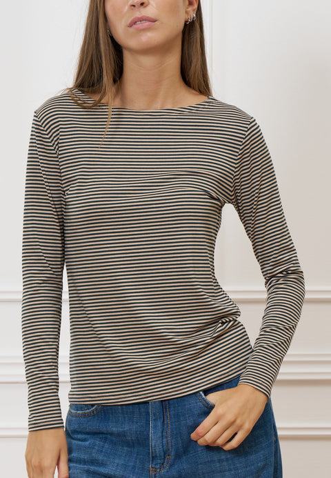 T-shirt a righe bicolore