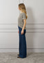 T-shirt a righe bordi ricamati