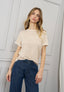 T-shirt a righe bordi ricamati
