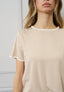 T-shirt a righe bordi ricamati