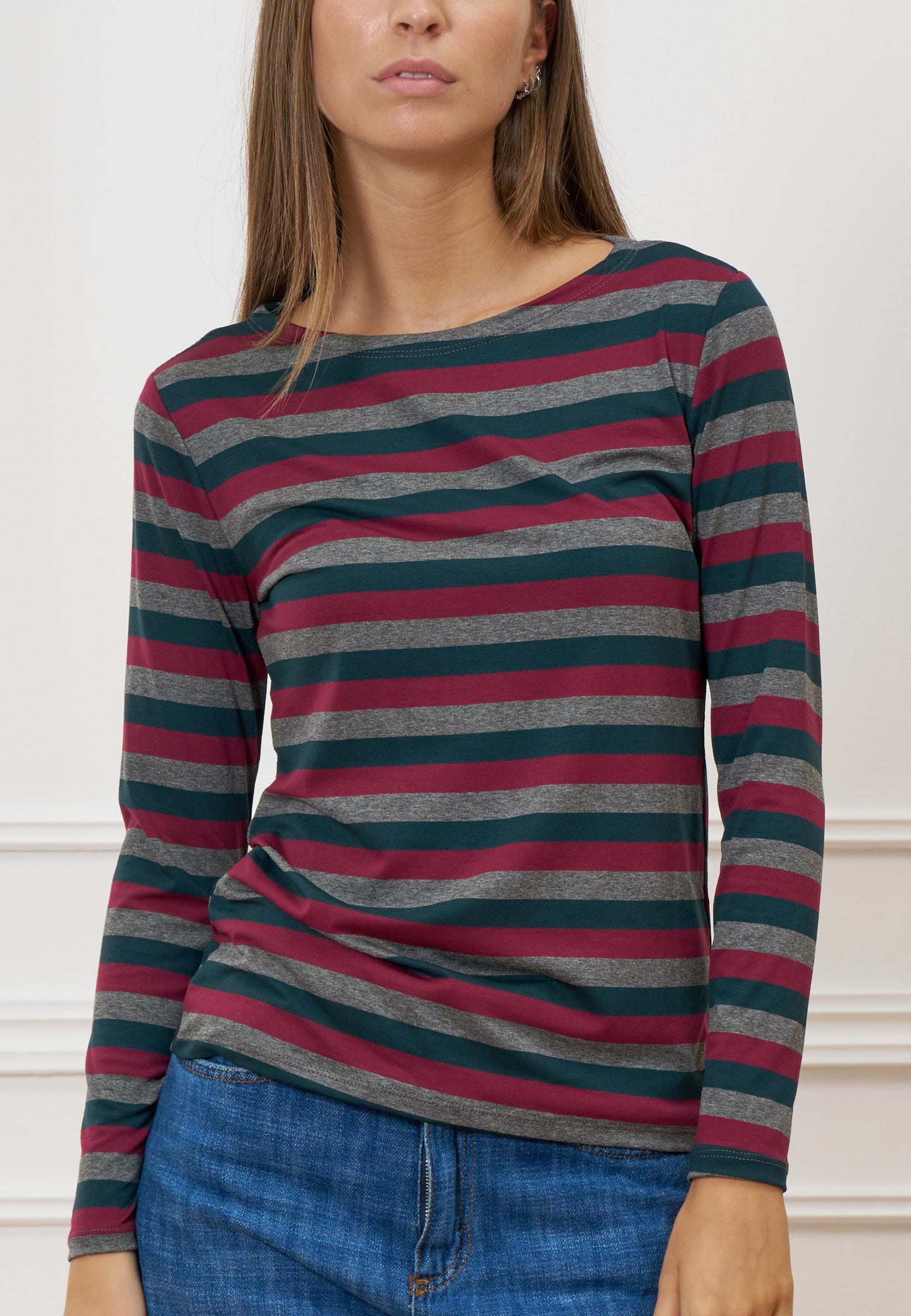 T-shirt a righe multicolore