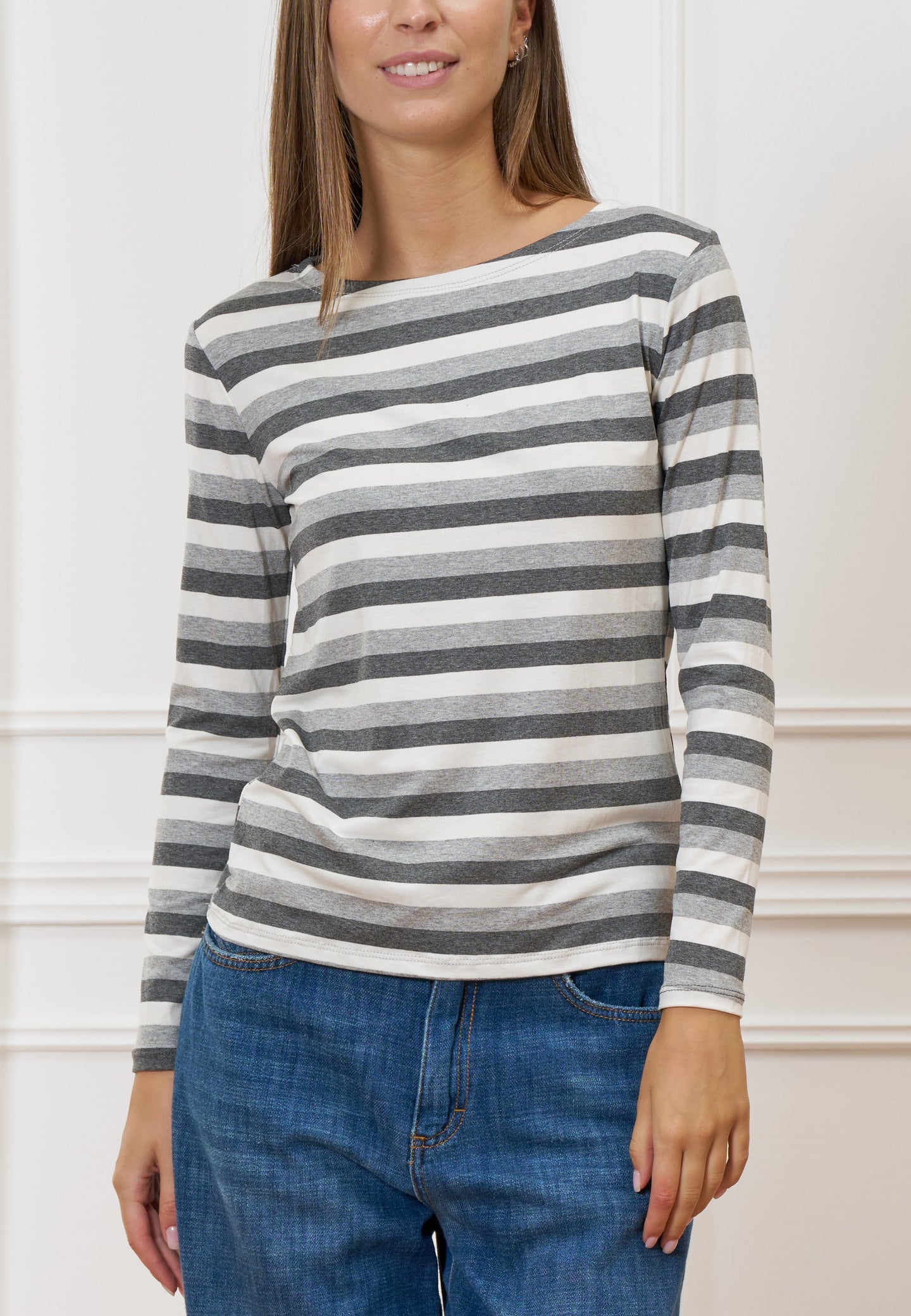 T-shirt a righe multicolore