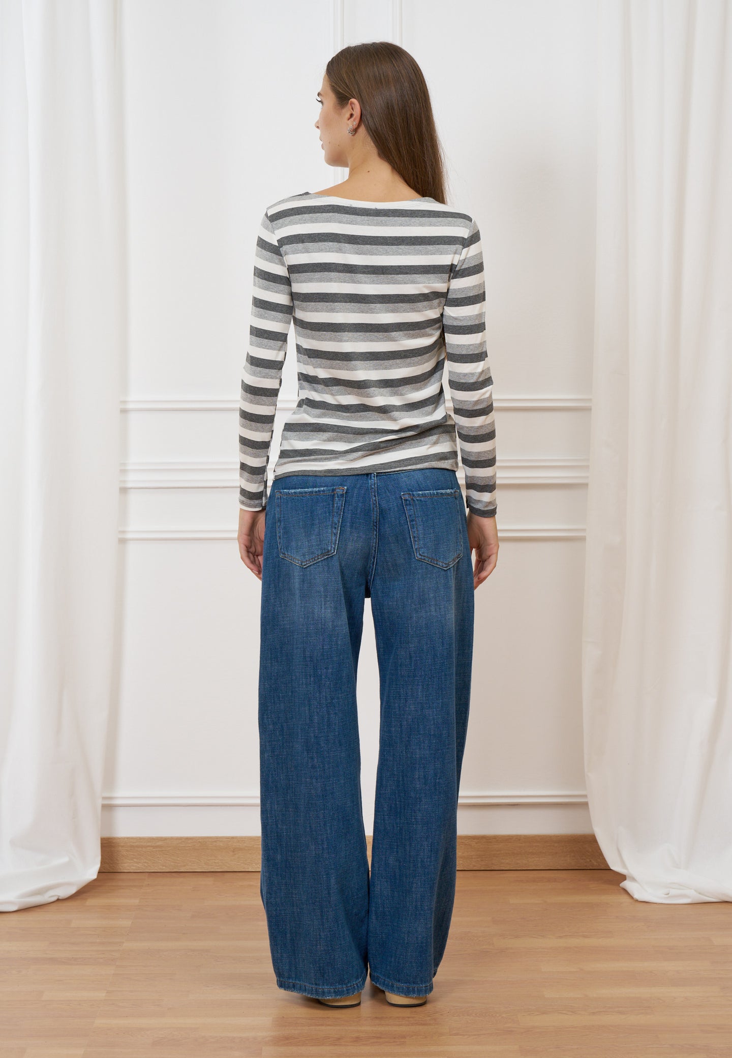 T-shirt a righe multicolore