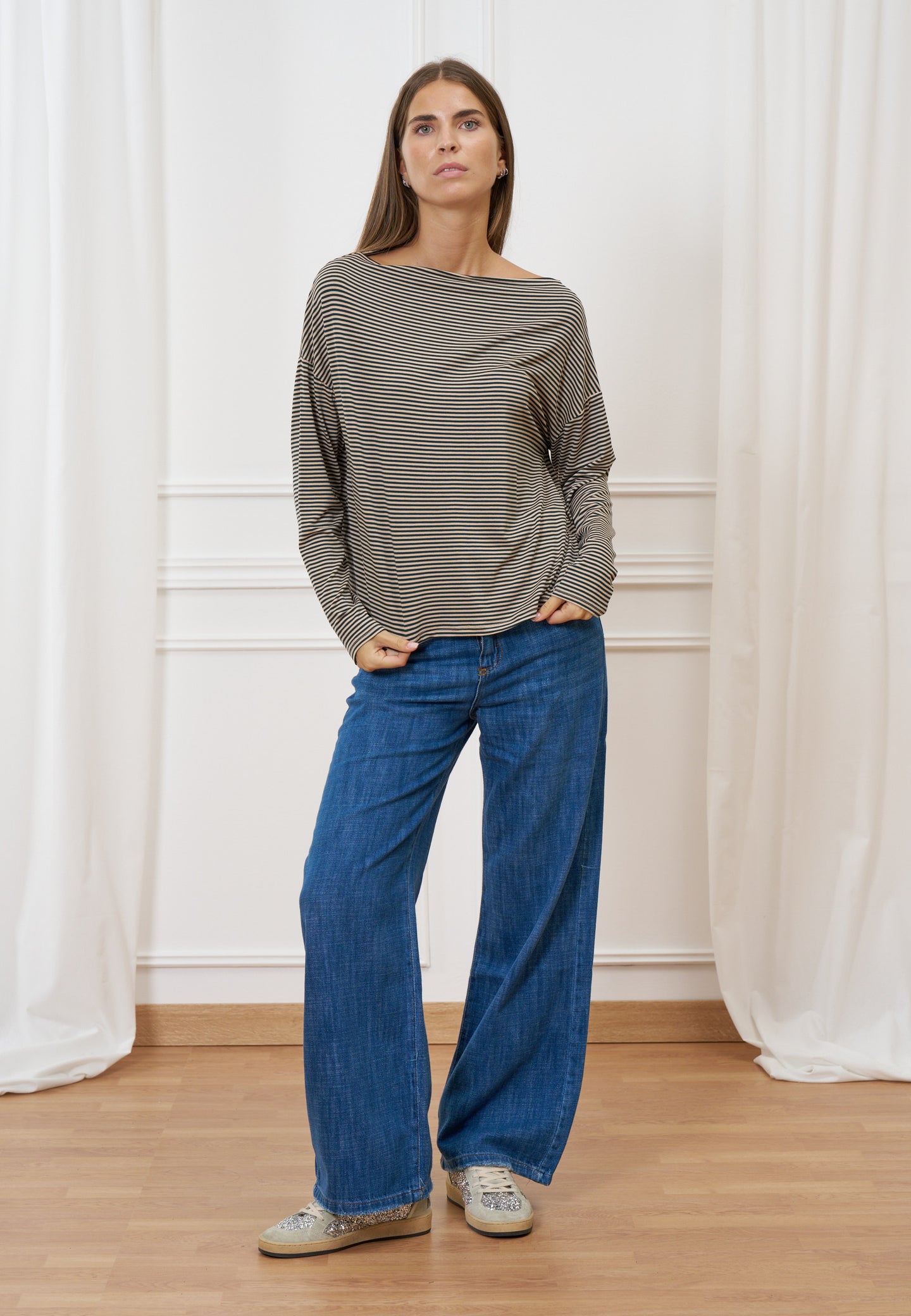 T-shirt a righe over