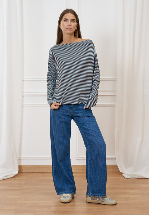 T-shirt a righe over