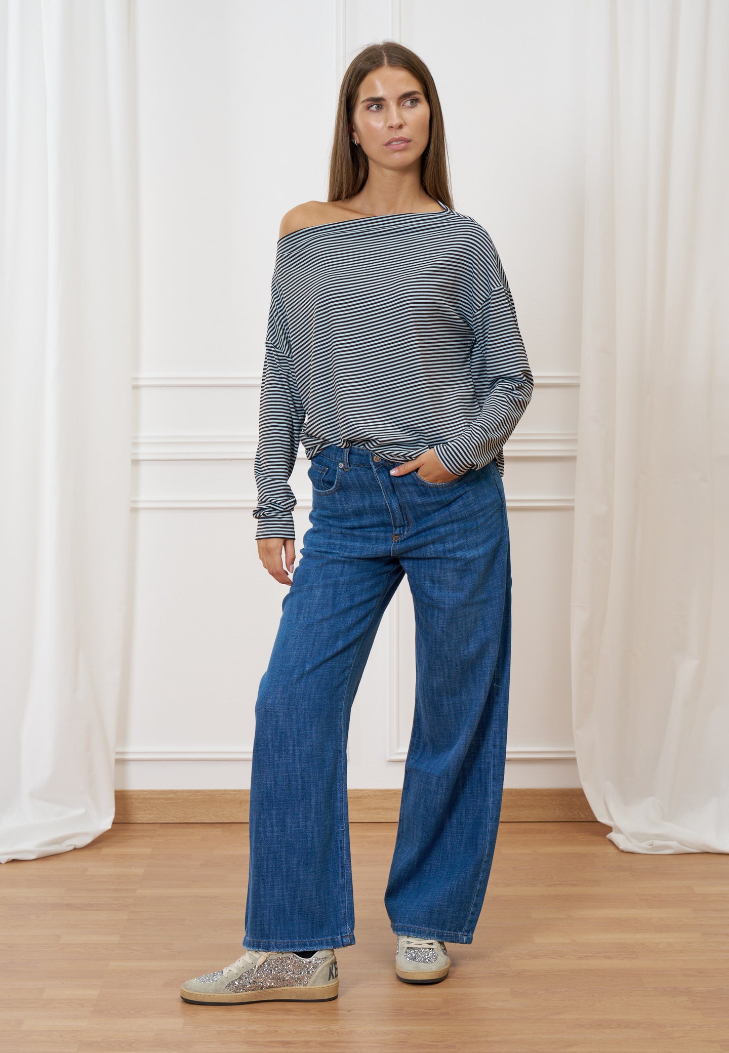 T-shirt a righe over