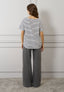 T-shirt a righe ricamo love