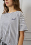 T-shirt a righe ricamo love