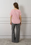 T-shirt a righe ricamo love