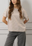 T-shirt a righe ricamo love