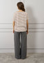 T-shirt a righe ricamo love