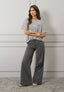 T-shirt a righe ricamo love