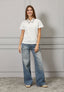 T-shirt con colletto rimovibile